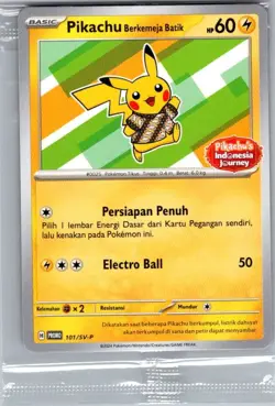 Sealed - Pikachu Berkemeja Batik 101/SV-P - Pikachu's Indonesia Journey Pokemon - Image 1