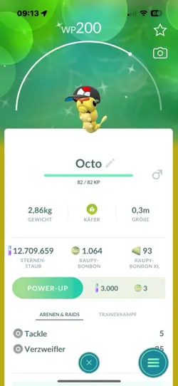 ✨ Pokemon Go Shiny Raupy Mit Pokeball Mutze /caterpie Pokeball Cap✨ - Image 1