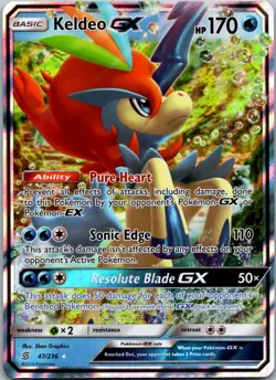 Keldeo GX 47/236 Holo GX Rare Unified Minds Pokemon Holo Near Mint - Image 1