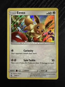 Pokemon Eevee TCG Reverse Holo Rare Card 48/68 Hidden Fates - Image 1