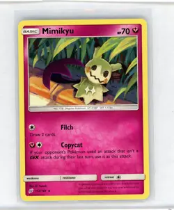 Mimikyu 112/181 2019 Sun & Moon Team Up Pokemon Card TCG Non Holo Rare - NM - Image 1