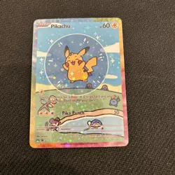 Pokemon Bubble Pikachu Special Doujin Art Starry Holo Card - Image 1