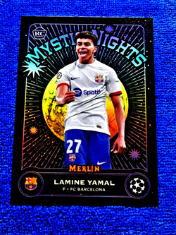 2023-24 Topps Merlin Mystic Nights RC Lamine Yamal Rookie Refractor MN-8 MINT 🔮 - Image 1