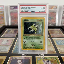 PSA 6 Scyther 10/64 1st Edition Jungle Vintage Pokemon Card 1999 WOTC - Image 1