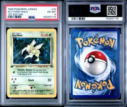 PSA 6 Scyther 10/64 1st Edition Jungle Vintage Pokemon Card 1999 WOTC - Image 3