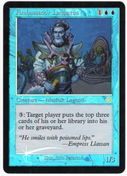 Ambassador Laquatus 2002 Torment FOIL Blue Rare Creature MTG LP AZ2 - Image 1