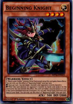 Beginning Knight MP16-EN123 Super Rare 2016 Mega-Tins Mega Pack Yu-Gi-Oh LP - Image 1