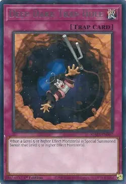 1x Deep Dark Trap Hole - 1st Edition NM Eng YuGiOh - Maze of Memories - Image 1