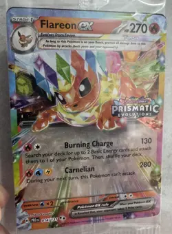 Pokemon Prismatic Evolutions - Flareon EX 014/131 - Sealed Stamp Promo - Image 1