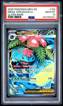 2025 POKEMON MEG EN-MEGA EVOLUTION ULTRA RARE #155 MEGA VENUSAUR EX PSA 10 - Image 1