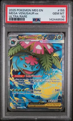 2025 POKEMON MEG EN-MEGA EVOLUTION ULTRA RARE #155 MEGA VENUSAUR EX PSA 10 - Image 1