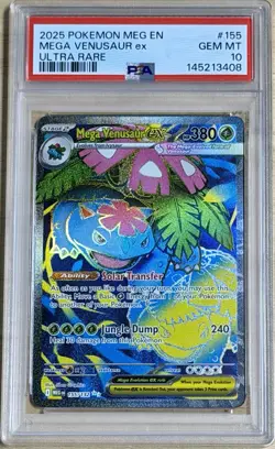2025 Pokemon Mega Evolution Venusaur ex #155/132 Ultra Rare - PSA 10 Gem 💎 - Image 1