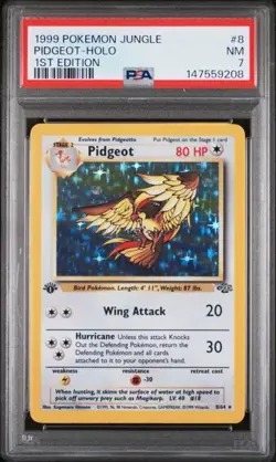Pokemon Pidgeot Jungle Holo Card 8/64 1st Edition Rare PSA 7 - Image 1