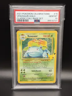 2021 VENUSAUR Pokemon #15 15/102 Celebrations Classic Collection Holo PSA 10 - Image 1