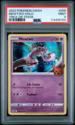 2022 POKEMON SWORD & SHIELD BRILLIANT STARS #056 MEWTWO-HOLO PSA 9 - Image 1