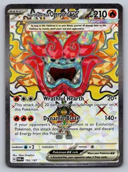 Hearthflame Mask Ogerpon ex 192/167 Twilight Masquerade Pokemon Holo NM - Image 1