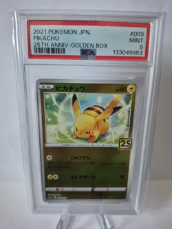 2021 Pokemon Japanese Pikachu 003/015 25th Anniversary Golden Box PSA 9 - Image 1