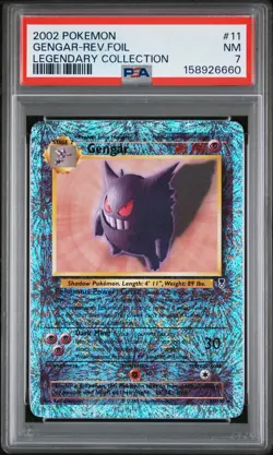 2002 POKEMON LEGENDARY COLLECTION #11 GENGAR-REVERSE FOIL PSA 7 - Image 1