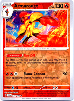 Armarouge - 041/198 : Scarlet & Violet : Rare Reverse Holo : Pokemon TCG : Mint - Image 1