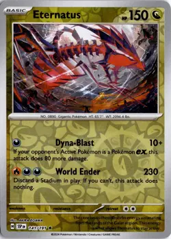 Eternatus 141/191 Reverse Holo SV08: Surging Sparks Pokemon Card TCG - Image 1