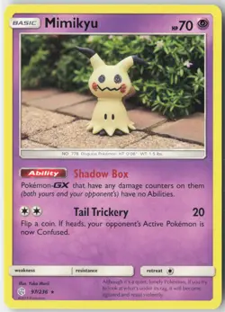 Mimikyu 97/236 Rare Cosmic Eclipse Pokemon Near Mint - Image 1