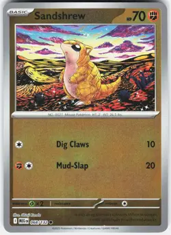 Sandshrew 068/132 Common Mega Evolution Pokemon Reverse Holo Near Mint - Image 1