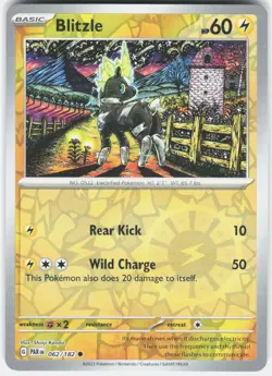 Blitzle 062/182 Common Paradox Rift Pokemon Reverse Holo Near Mint - Image 1