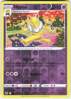 Hypno 061/195 Uncommon Silver Tempest Pokemon Reverse Holo Near Mint - Image 1