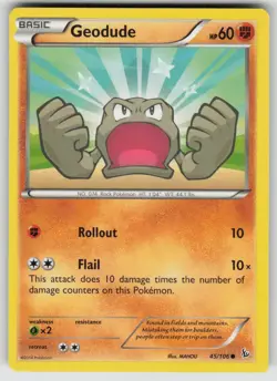Geodude 45/106 Common Flashfire Pokemon Heavily Played - Image 1