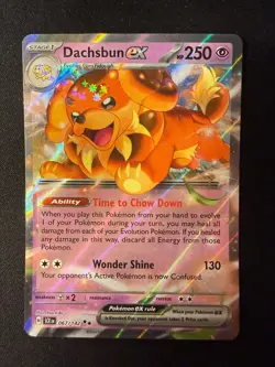 Dachsbun ex 67/142 Double Rare Stellar Crown Pokemon Holo Near Mint - Image 1