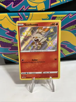 Pokemon Scorbunny Shiny Holo Rare Full Art 60HP SV015/SV122 Shining Fates - Image 1