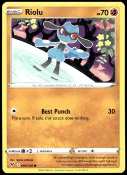 Riolu 090/185 Common Vivid Voltage Pokemon Near Mint - Image 1