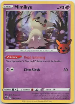 Mimikyu 081/189 Holo Promo Trick or Trade BOOster Pokemon Holo Near Mint - Image 1