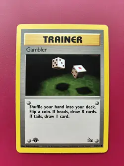 Pokemon TCG Gambler Fossil 1st Edition Common 60/62 - Near Mint NM - Image 1