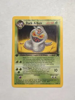 Pokemon Team Rocket Dark Arbok Rare Shift Error Misprint 2/82 1999-23000 Date MP - Image 1