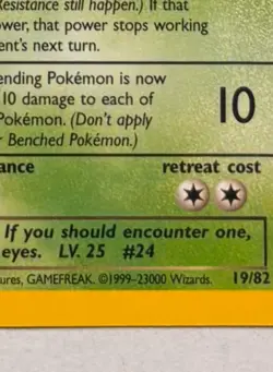 Pokemon Team Rocket Dark Arbok Rare Shift Error Misprint 2/82 1999-23000 Date MP - Image 3
