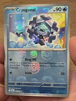 Pokemon TCG Cryogonal 027/086 Master Ball Reverse Holo Black Bolt NM+ - Image 1