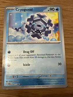Pokemon TCG Cryogonal 027/086 Master Ball Reverse Holo Black Bolt NM+ - Image 2