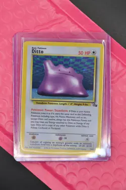 Ditto 3/62 Fossil 1999 Holo Rare Unlimited NM MINT Vintage English Pokemon Card - Image 5
