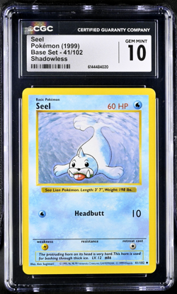 Shadowless Seel #41 | 1999 Base Set English | CGC 10 Gem Mint Low Pop - Image 1