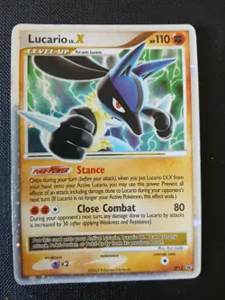 Lucario LV x Diamond Pearl Black Star Promo Card No. 12 Ultra Rare Holo Pokemon - Image 1