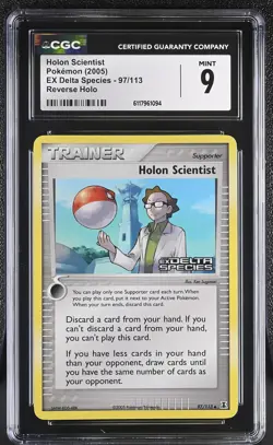 CGC 9 Holon Scientist EX Delta Species 97/113 Reverse Holo STAMPED Pokemon Card - Image 1