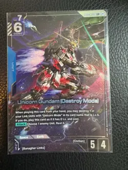 Gundam Card Game - Newtype Rising - Unicorn Gundam - GD01-002 LR+ - Alt Art - Image 1