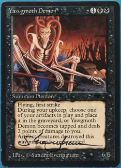Yawgmoth Demon Antiquities PLD Black Rare SIGNED MTG CARD (ID# 521359) ABUGames - Image 1