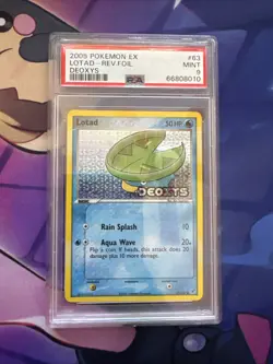 Pokemon PSA 9 MINT Lotad 63/107 EX Deoxys Reverse Holofoil 2005 Pop 35 - Image 1