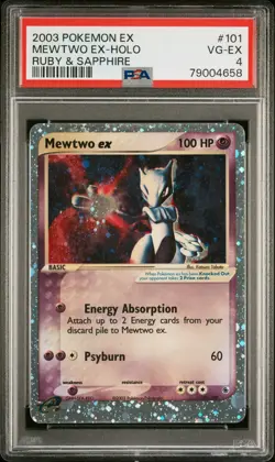2003 POKEMON EX RUBY & SAPPHIRE #101 MEWTWO EX-HOLO RUBY & SAPPHIRE PSA 4 VG-EX - Image 1