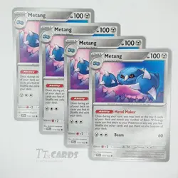 Metang 114/162 Regular x4 Playset 4x Pokemon SV Temporal Forces TEP - Image 1