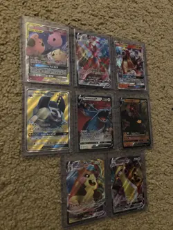 Pokemon V Vmax & GX Holo Full Art Bundle Entei Scizor Togepi Cleffa Tag Team - Image 1