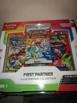 Pokemon TCG First Partner Illustration Collection Series 1 Box 2 Packs 3 Promos - Image 1