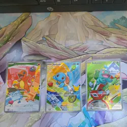 Pokemon TCG First Partner Illustration Collection Set of 3 Kanto Region Starters - Image 1